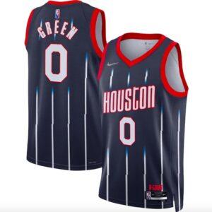 Maillot de basket-ball 2021-22 Houston Rockets #0 Jalen vert Nike City Navy Jersey blanc 600142