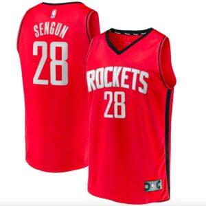 Maillot de basket-ball 2021-22 Houston Rockets #28 Alperen Sengun Fast Break Icon Maillot rouge noir 599871