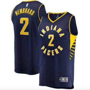 Maillot de basket-ball Indiana Pacers 2021-22 #2 Andrew Nembhard Fast Break Icon Navy Jersey 602332