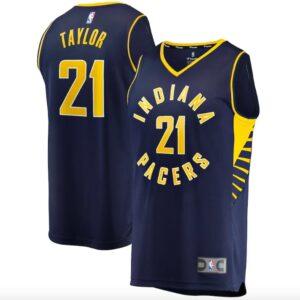 Maillot de basket-ball Indiana Pacers 2021-22 #21 Terry Taylor Fast Break Icon Navy Jersey 602980