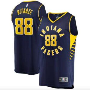 Maillot de basket-ball Indiana Pacers 2021-22 #88 Goga Bitadze Fast Break Icon Navy Jersey 602954