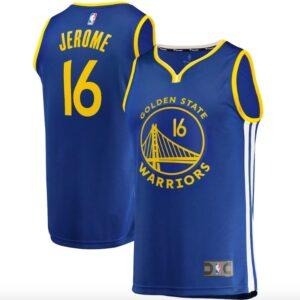 Maillot de basket-ball 2022-23 Golden State Warriors #16 Ty Jerome Fast Break Icon Maillot bleu blanc 598146