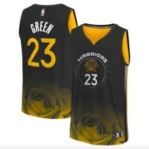 Maillot de basket-ball 2022-23 Golden State Warriors #23 Draymond Green Fastbreak City Maillot noir rose 595466