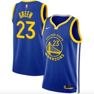 Maillot de basket-ball 2022-23 Golden State Warriors #23 Draymond Green Nike Icon Royal Jersey Blanc 595479