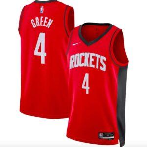 Maillot de basket 2022-23 Houston Rockets #4 Jalen vert Nike Icon rouge maillot noir 600130