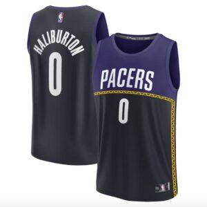Maillot de basket-ball 2022-23 Indiana Pacers #0 Tyrese Haliburton Fast Break City Blue Jersey 602052