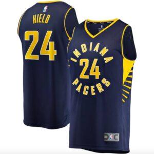Maillot de basket-ball Indiana Pacers 2022-23 #24 Buddy Hield Fast Break Icon Navy Jersey 602120