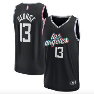 Maillot de basket-ball 2022-23 LA Clippers #13 Paul George Fastbreak City Maillot noir 606596