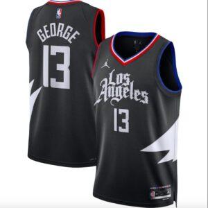 Maillot de basket-ball 2022-23 LA Clippers #13 Paul George Swingman Statement Maillot noir 606609