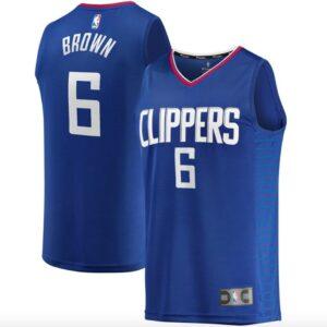 Maillot de basket 2022-23 LA Clippers #6 Moses Brown Fast Break Icon Royal Jersey Gris 606684