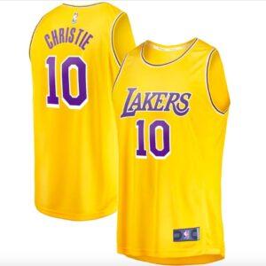 Maillot de basket-ball 2022-23 LA Lakers #10 Max Christie Fast Break Icon Gold Jersey 606892