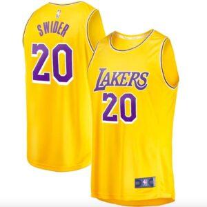 Maillot de basket-ball 2022-23 LA Lakers #20 Cole Swider Fast Break Icon Gold Jersey 606944