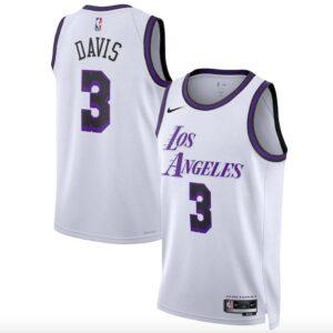Maillot de basket-ball 2022-23 LA Lakers #3 Anthony Davis Swingman City Maillot blanc 606856