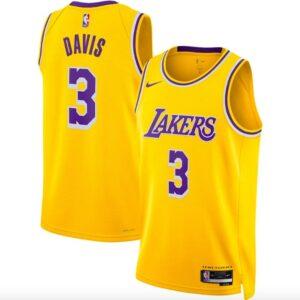 Maillot de basket-ball 2022-23 LA Lakers #3 Anthony Davis Swingman Icon Gold Jersey 606868