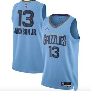 2022-23 Memphis Grizzlies #13 Jaren Jackson Jr. Maillot de basket-ball Swingman Statement Maillot bleu clair 607176