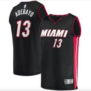 Maillot de basket-ball 2022-23 Miami Heat #13 Bam Adebayo Fast Break Icon Maillot noir blanc 607403