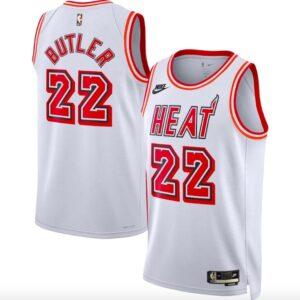 Maillot de basket-ball 2022-23 Miami Heat #22 Jimmy Butler Swingman Maillot blanc classique 607376