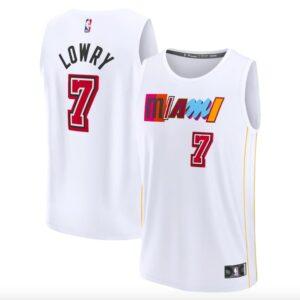Maillot de basket-ball 2022-23 Miami Heat #7 Kyle Lowry Fast Break City Maillot blanc 607416