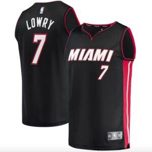 Maillot de basket-ball 2022-23 Miami Heat #7 Kyle Lowry Fast Break Icon Maillot noir 608005