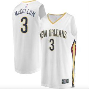 2022-23 Pélicans de la Nouvelle-Orléans #3 C.J. Maillot de basket-ball McCollum Fastbreak Association Maillot blanc 609897