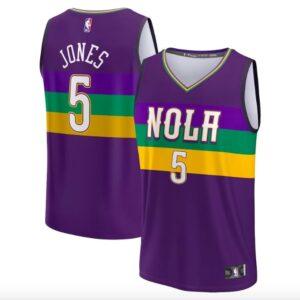 Maillot de basket-ball 2022-23 Pélicans de la Nouvelle-Orléans #5 Herbert Jones Fastbreak City Maillot Violet 609923