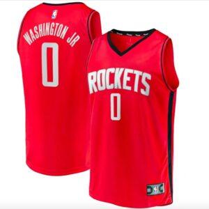Maillot de basket-ball 2022 NBA Draft Premier tour Pick Houston Rockets #0 TyTy Washington Jr. Fast Break Icon Maillot rouge 600892