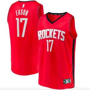 Maillot de basket-ball NBA 2022, choix de premier tour des Houston Rockets #17 Tari Eason Fast Break Icon, maillot rouge 601868
