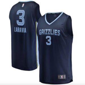 Maillot de basket-ball NBA 2022, choix de premier tour, Memphis Grizzlies #3 Jake LaRavia Fast Break Icon Navy Jersey 607297