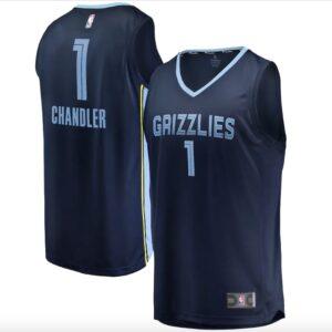 Maillot de basket-ball 2022 NBA Draft Deuxième tour Choix Memphis Grizzlies #1 Kennedy Chandler Fast Break Icon Navy Jersey 607262