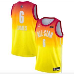 Maillot de basket-ball 2023 NBA All-Star Game #6 LeBron James Swingman Orange Jersey Orange 606785