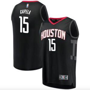Houston Rockets # 15 Clint Capela Fast Break Déclaration Maillot Noir 601135