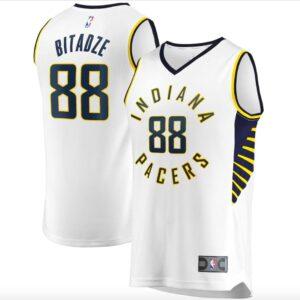 Maillot de basket-ball Indiana Pacers # 88 Goga Bitadze Fast Break Association Maillot blanc 602993