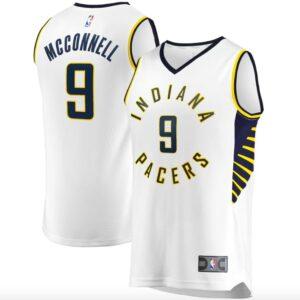 Maillot de basket-ball Indiana Pacers #9 T.J. Maillot blanc McConnell Fast Break Association 602941