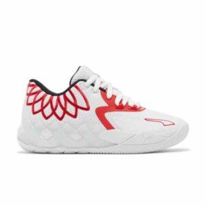 Baskets Puma MB.01 Lo Jr Team Colors – Blanc High Risk Rouge 377368 10