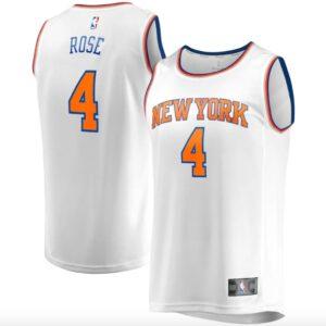 Maillot de basket-ball 2022-23 New York Knicks #4 Derrick Rose Fast Break Association Maillot blanc 613223