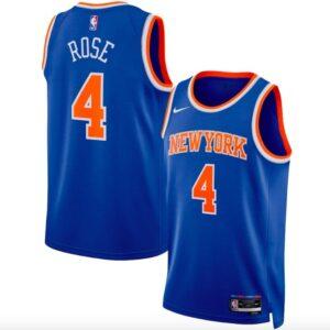 Maillot de basket-ball 2022-23 New York Knicks #4 Derrick Rose Swingman Icon Blue Jersey 613273