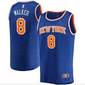 Maillot de basket-ball 2022-23 New York Knicks #8 Kemba Walker Fastbreak Icon Blue Jersey 613311