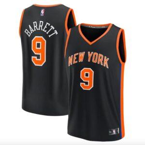 Maillot de basket-ball 2022-23 New York Knicks #9 RJ Barrett Fastbreak City Maillot noir 613285