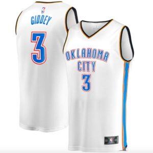 Maillot de basket-ball 2022-23 Oklahoma City Thunder #3 Josh Giddey Fastbreak Association Maillot blanc 613390