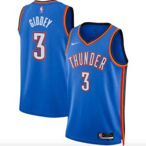 Maillot de basket-ball 2022-23 Oklahoma City Thunder #3 Josh Giddey Swingman Icon Blue Jersey 613403
