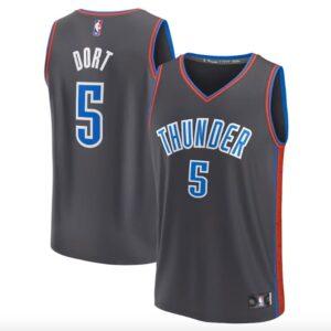 Maillot de basket-ball 2022-23 Oklahoma City Thunder #5 Luguentz Dort Fastbreak City, gris, 613415