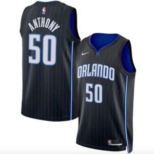 Maillot de basket-ball 2022-23 Orlando Magic #50 Cole Anthony Swingman Icon Maillot noir blanc 616652