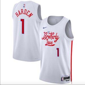 Maillot de basket-ball 2022-23 Philadelphia 76ers #1 James Harden Swingman City Maillot blanc 619002
