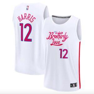 Maillot de basket-ball 2022-23 Philadelphia 76ers #12 Tobias Harris Fastbreak City Maillot blanc gris 619453
