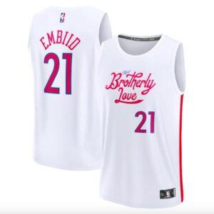 Maillot de basket-ball 2022-23 Philadelphia 76ers #21 Joel Embiid Fast Break City Maillot blanc 616973