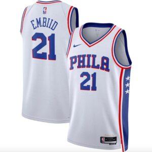 Maillot de basket-ball 2022-23 Philadelphia 76ers #21 Joel Embiid Swingman Association Maillot blanc 616998