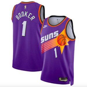 Maillot de basket-ball 2022-23 Phoenix Suns #1 Devin Booker Swingman Classic Purple Jersey 619539