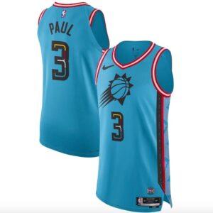 Maillot de basket-ball 2022-23 Phoenix Suns #3 Chris Paul Authentique City Turquoise Jersey 620366
