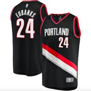 Maillot de basket-ball 2022-23 Portland Trail Blazers #24 Drew Eubanks Fast Break Icon Maillot noir gris 620481
