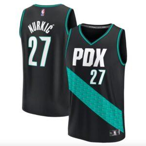 Maillot de basket-ball 2022-23 Portland Trail Blazers #27 Jusuf Nurkic Fast Break City Maillot noir 620580